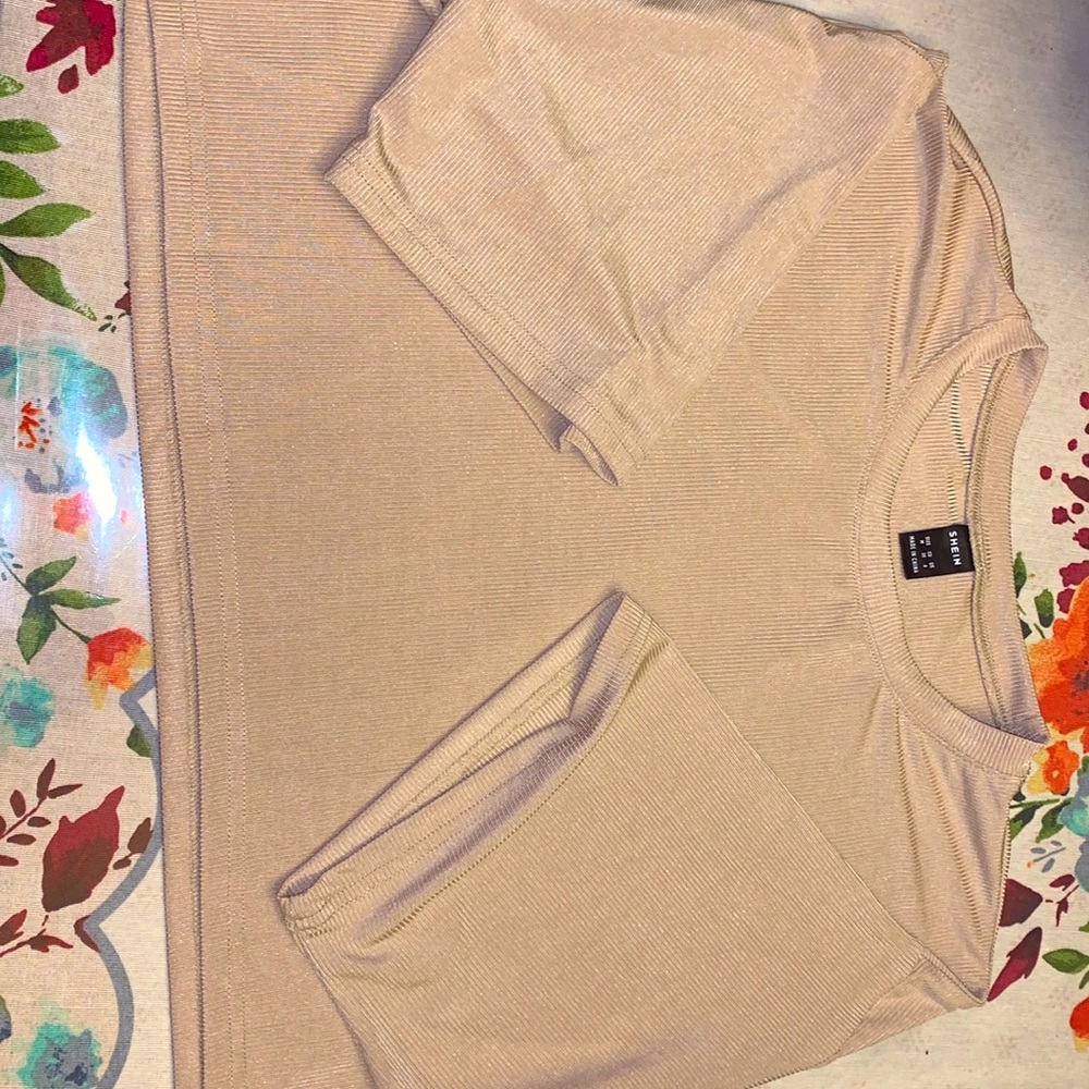 Cropped tan shirt!